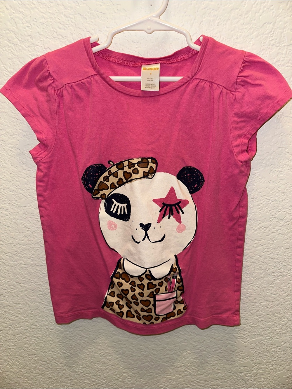 Gymboree Girls 8 Pink Panda Graphic Tee